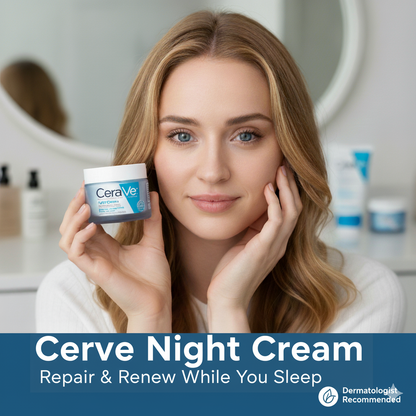 CeraVe Night Cream for Face – Dermatologist Developed, Fragrance-Free