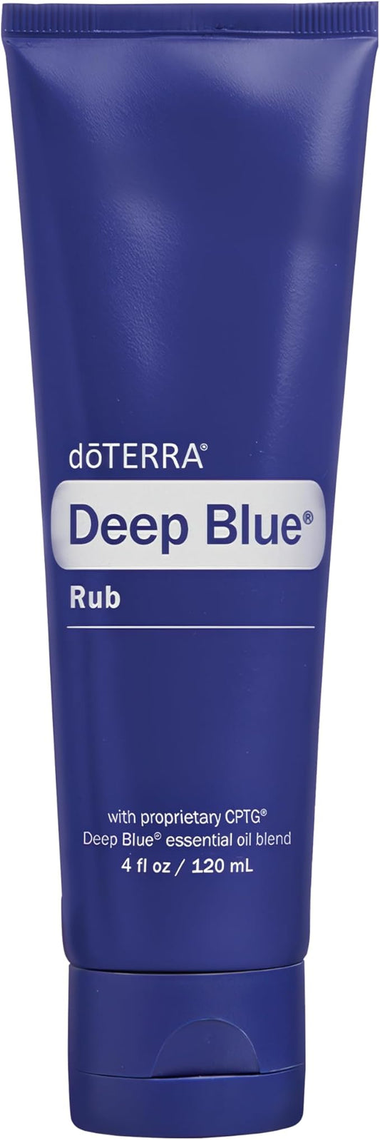 doTERRA Deep Blue Rub 4 oz tube with proprietary CPTG essential oil blend for soothing relief
