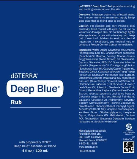 doTERRA Deep Blue Rub 4 oz jar with proprietary Deep Blue essential oil blend for soothing skin relief