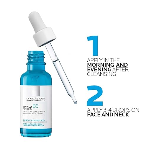 La Roche-Posay hyaluronic acid serum for face in blue bottle with dropper and usage instructions